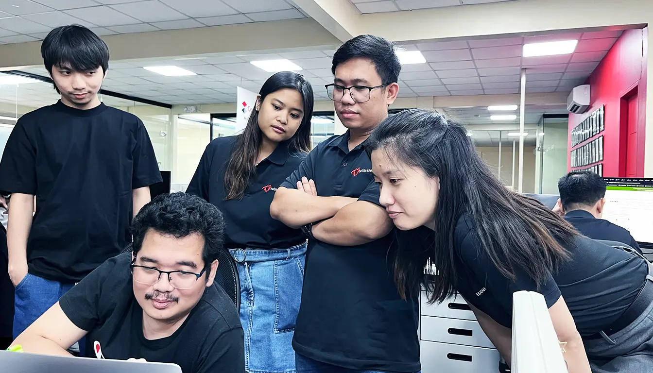 Startup founders launching a new AI-driven product to their first users
